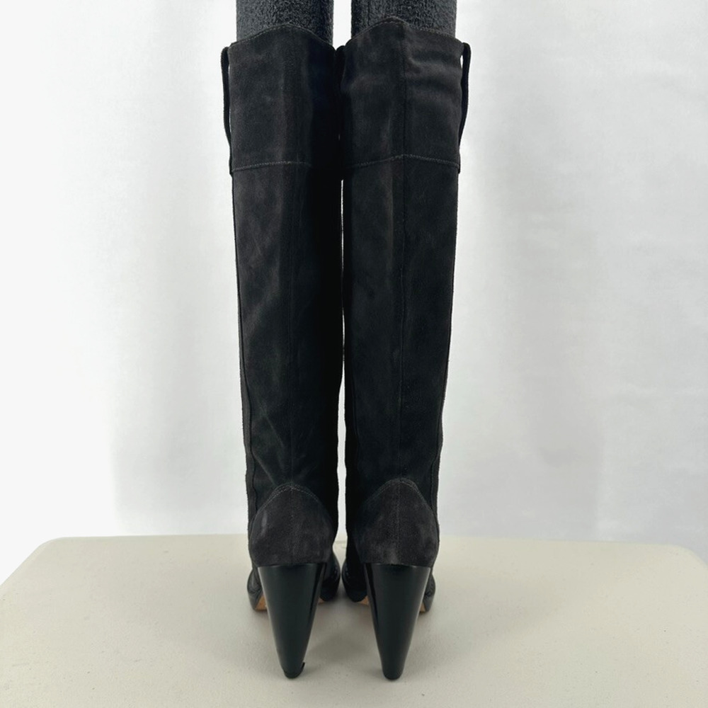 Michael Kors Knee High Boots Womens 5.5‎ Gray Suede Leather Old Money Luxury - Picture 3 of 7